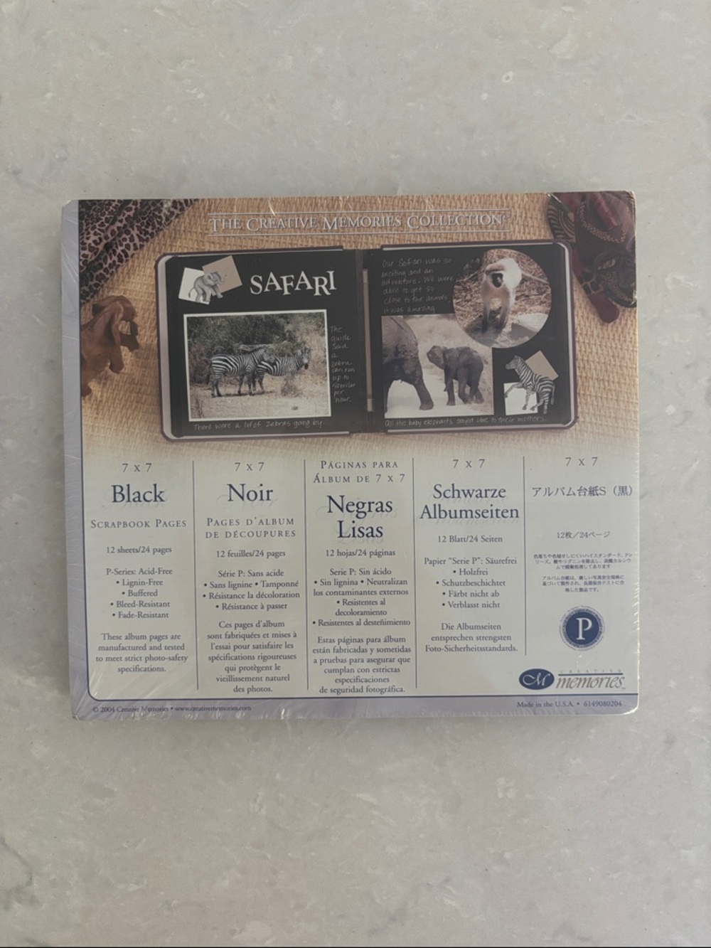 Creative Memories 7X7 Black Scrapbook Pages, 12 sheets/24 pages